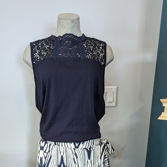 Embroidered blue cotton tank, Lane Bryant plus size 18/20 - Picture 4 of 16